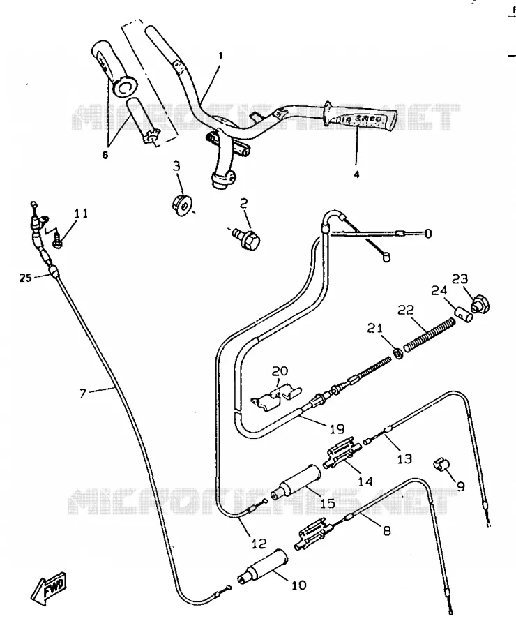 GUIDON ET CABLES Yamaha SCOOTER 50 1998 BOOSTER  CW50RS