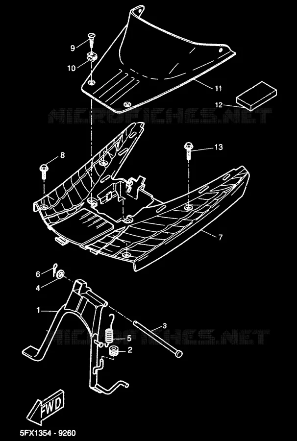 SUPPORT / REPOSE PIEDS Yamaha SCOOTER 50 2000 NEXT GENERATION  CW50RS