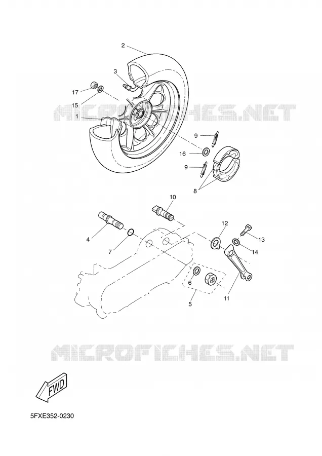 ROUE ARRIERE Yamaha SCOOTER 50 2004 NEXT GENERATION  CW50RS