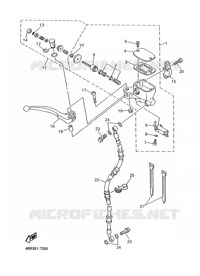 MAITRE CYLINDRE AVANT Yamaha MOTO 600 1997 XJS DIVERSION  XJ600S'97