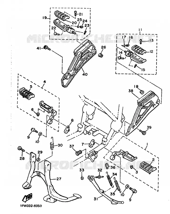 SUPPORT / REPOSE PIEDS Yamaha MOTO 900 1986 XJ  XJ900