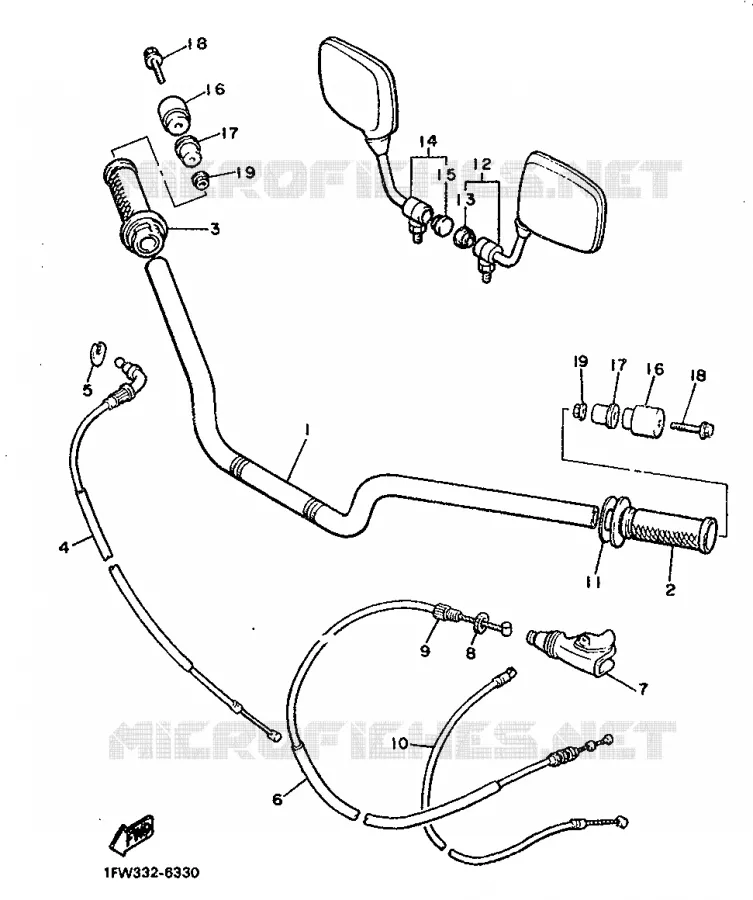 GUIDON ET CABLES Yamaha MOTO 900 1986 XJ  XJ900