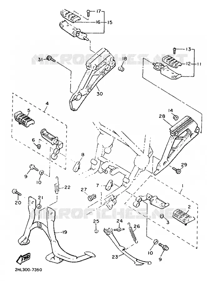 SUPPORT / REPOSE PIEDS Yamaha MOTO 900 1987 XJ  XJ900