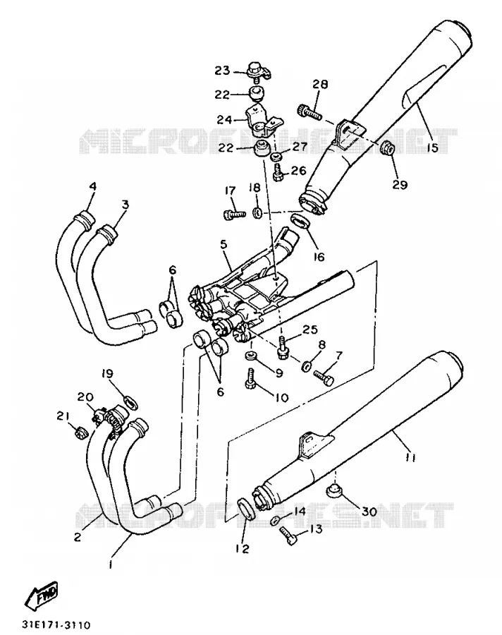 ECHAPPEMENT Yamaha MOTO 900 1987 XJ  XJ900F