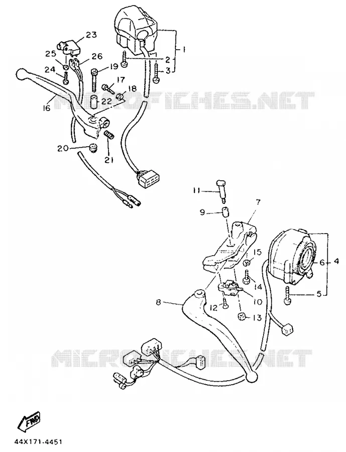 COMMODO / LEVIER Yamaha MOTO 900 1987 XJ  XJ900F