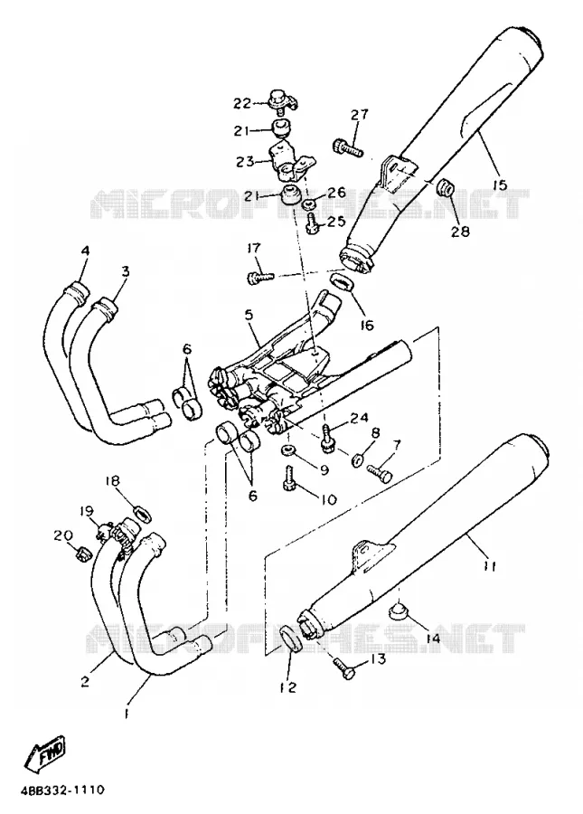 ECHAPPEMENT Yamaha MOTO 900 1991 XJ  XJ900F