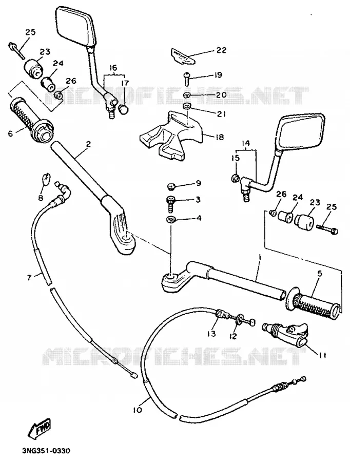 GUIDON ET CABLES Yamaha MOTO 900 1991 XJ  XJ900F