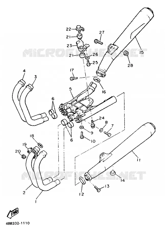 ECHAPPEMENT Yamaha MOTO 900 1992 XJ  XJ900F