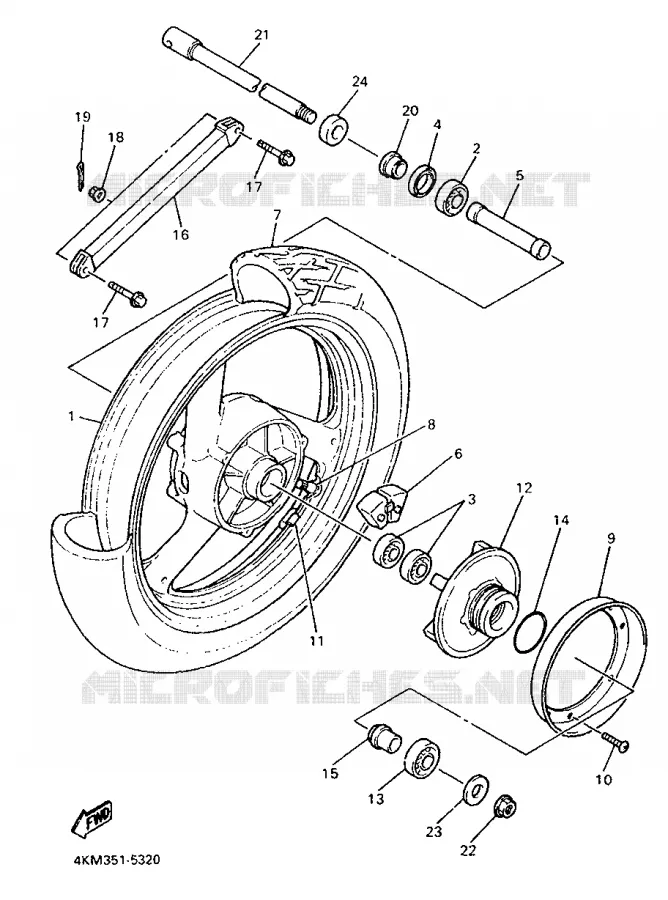 ROUE ARRIERE Yamaha MOTO 900 1995 DIVERSION  XJ900S