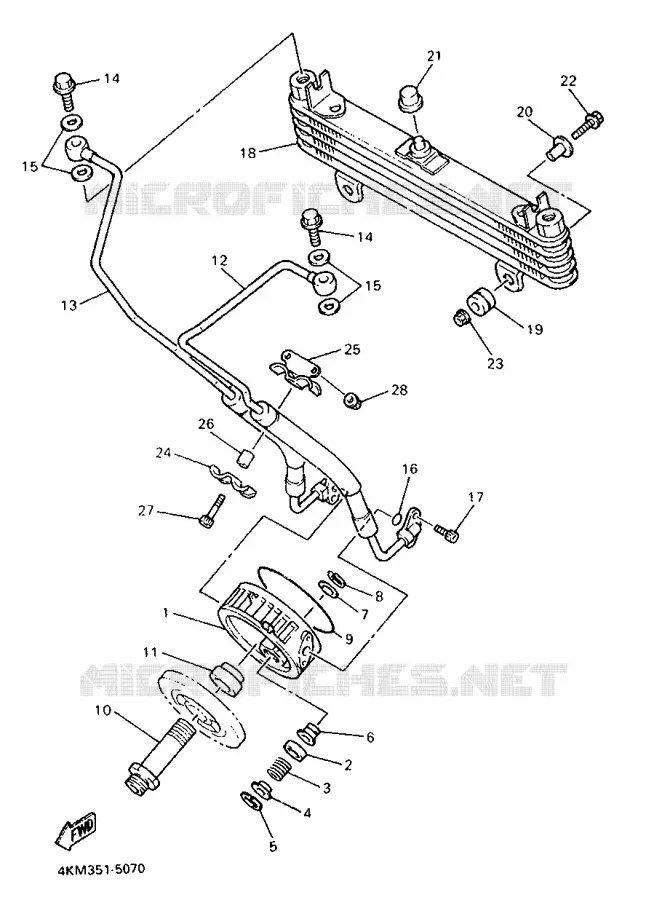 RADIATEUR D'HUILE / ECHANGEUR Yamaha MOTO 900 1995 DIVERSION  XJ900S