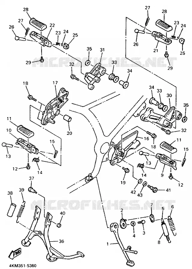 SUPPORT / REPOSE PIEDS Yamaha MOTO 900 1995 DIVERSION  XJ900S