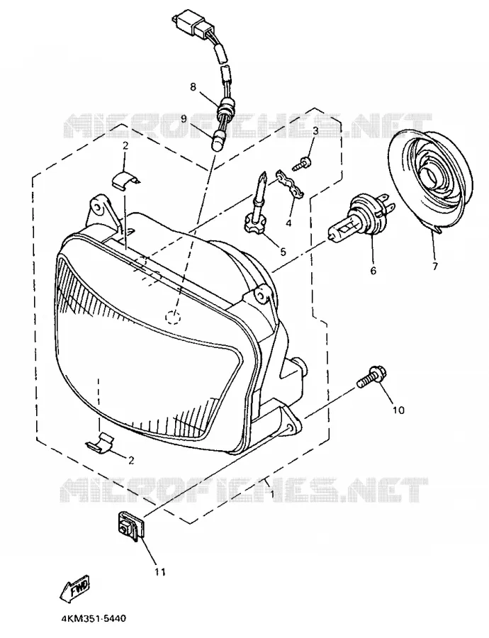 PHARE  Yamaha MOTO 900 1995 DIVERSION  XJ900S