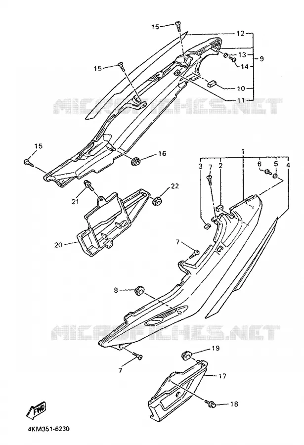 COUVERCLE LATERAL Yamaha MOTO 900 1996 DIVERSION  XJ900S