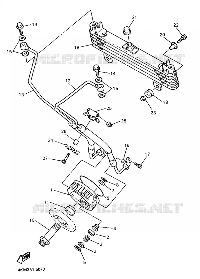 RADIATEUR D'HUILE / ECHANGEUR Yamaha MOTO 900 1996 DIVERSION  XJ900S