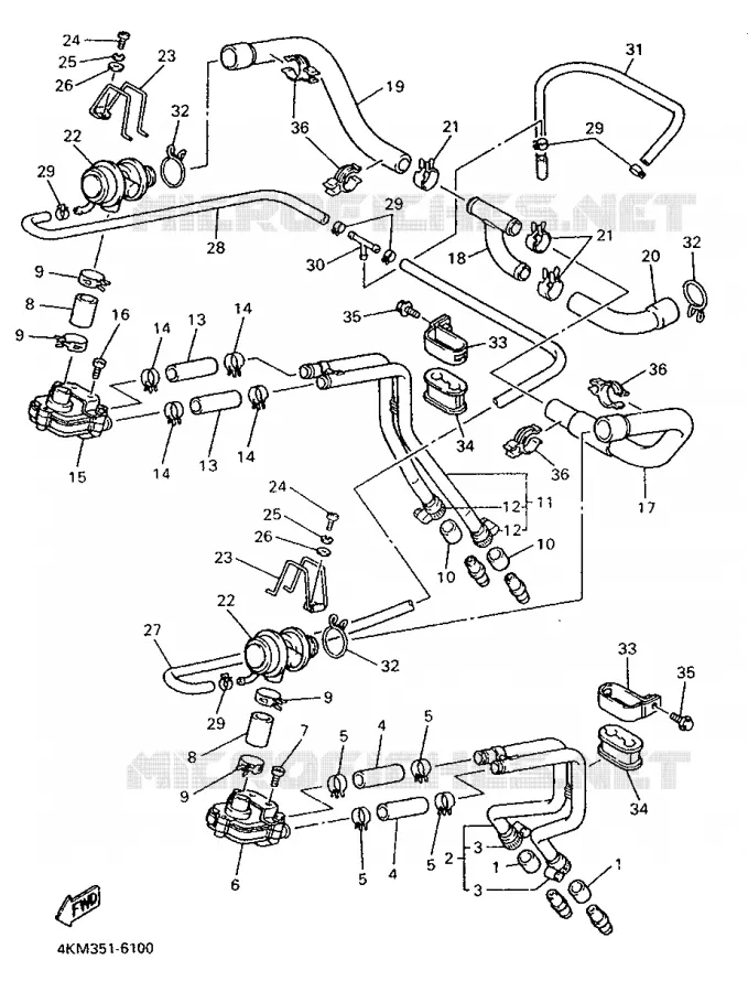 SYSTÈME D'ADMISSION D'AIR AIS Yamaha MOTO 900 1996 DIVERSION  XJ900S