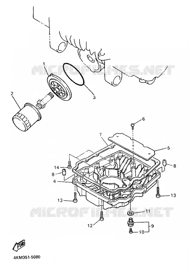 FILTRE A HUILE Yamaha MOTO 900 1996 DIVERSION  XJ900S