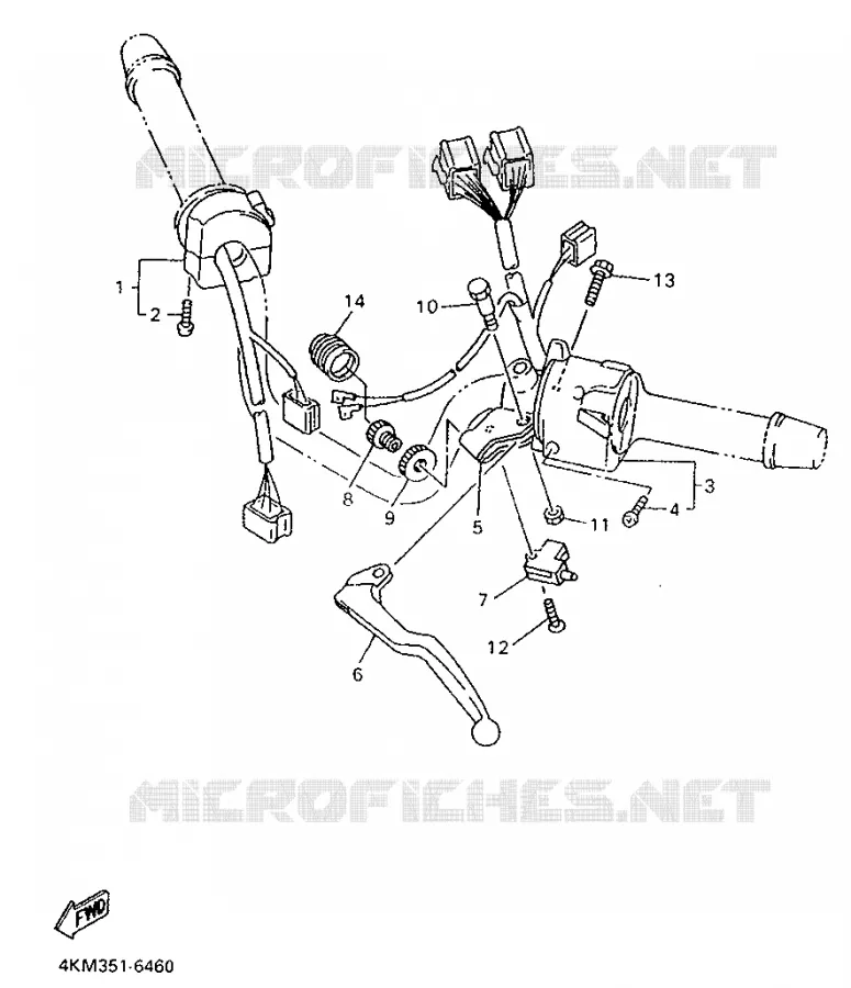 COMMODO / LEVIER Yamaha MOTO 900 1997 DIVERSION  XJ900S