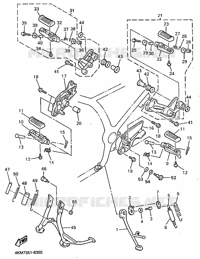 SUPPORT / REPOSE PIEDS Yamaha MOTO 900 1998 DIVERSION  XJ900S