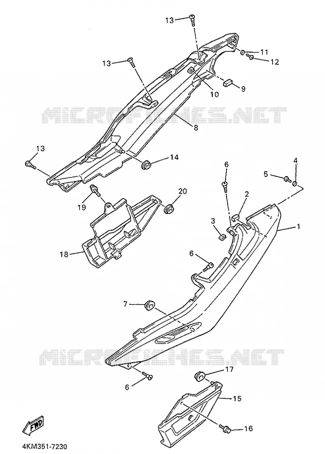 COUVERCLE LATERAL Yamaha MOTO 900 1998 DIVERSION  XJ900S