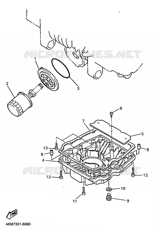 FILTRE A HUILE Yamaha MOTO 900 1998 DIVERSION  XJ900S