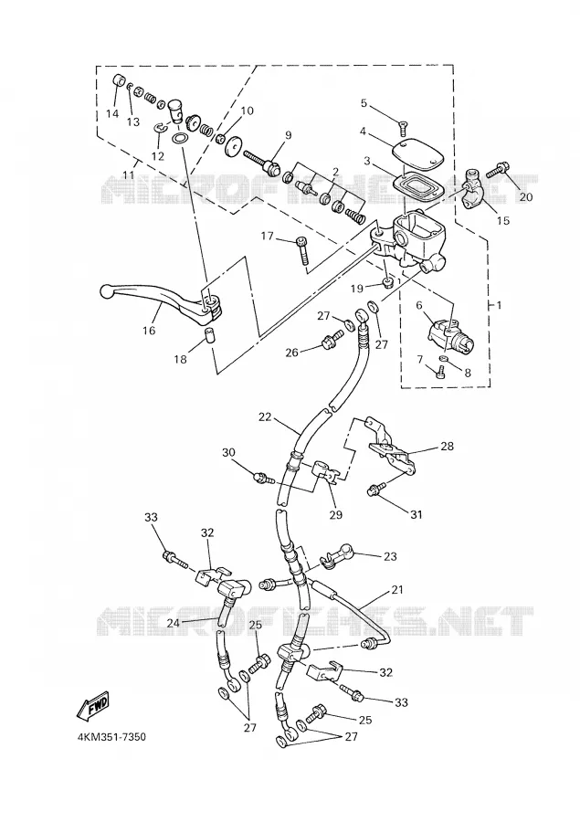 MAITRE CYLINDRE AVANT Yamaha MOTO 900 2000 DIVERSION  XJ900S