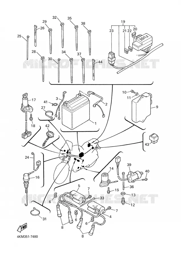 PARTIE ELECTRIQUE 2 Yamaha MOTO 900 2000 DIVERSION  XJ900S