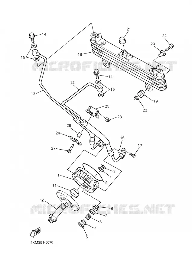 RADIATEUR D'HUILE / ECHANGEUR Yamaha MOTO 900 2000 DIVERSION  XJ900S