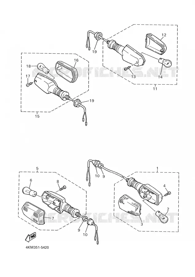 CLIGNOTANT Yamaha MOTO 900 2000 DIVERSION  XJ900S