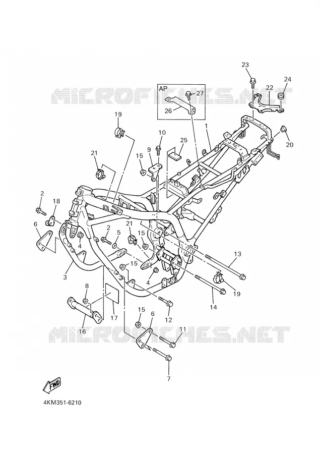 CADRE Yamaha MOTO 900 2001 DIVERSION  XJ900S