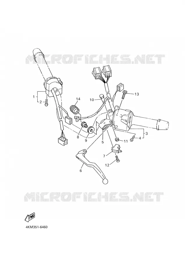 COMMODO / LEVIER Yamaha MOTO 900 2001 DIVERSION  XJ900S