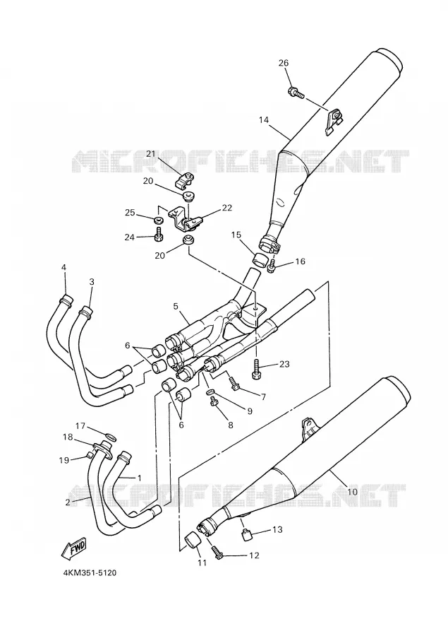 ECHAPPEMENT Yamaha MOTO 900 2002 DIVERSION  XJ900S