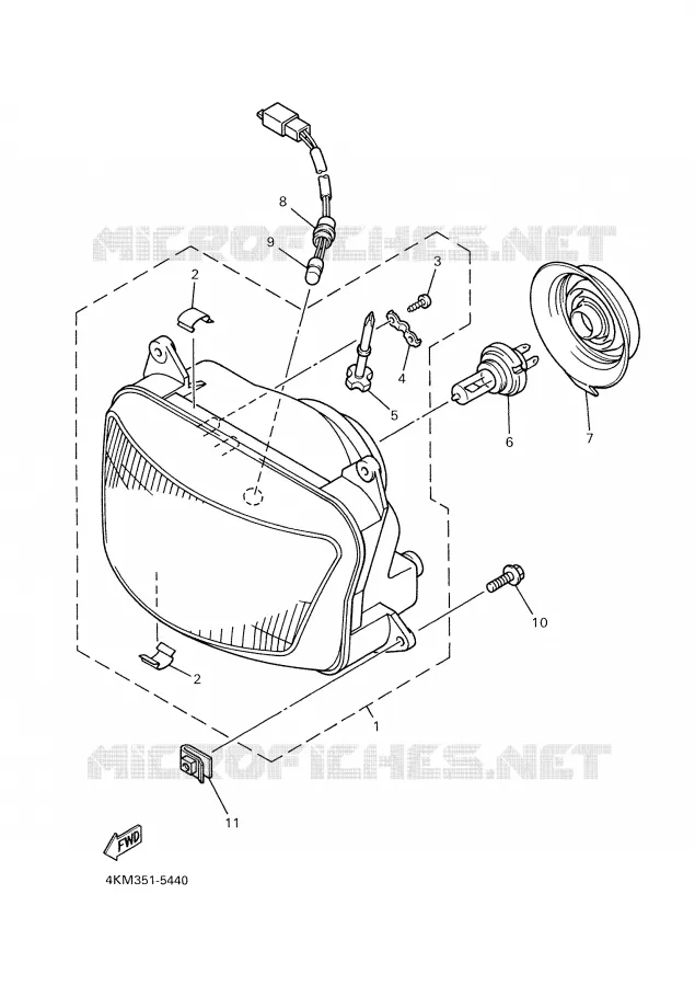PHARE  Yamaha MOTO 900 2002 DIVERSION  XJ900S