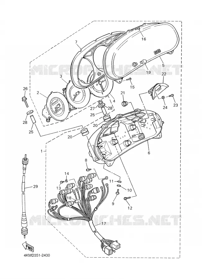 COMPTEUR  Yamaha MOTO 900 2002 DIVERSION  XJ900SP