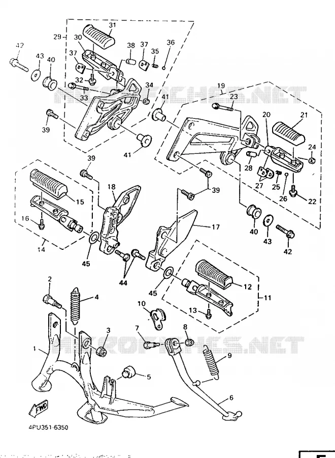 SUPPORT / REPOSE PIEDS Yamaha MOTO 1200 1996 XJR  XJR1200