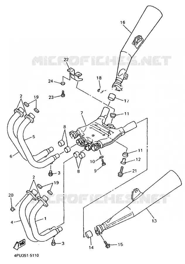 ECHAPPEMENT Yamaha MOTO 1200 1997 XJR  XJR1200