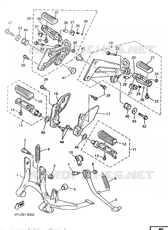 SUPPORT / REPOSE PIEDS Yamaha MOTO 1200 1997 XJR  XJR1200
