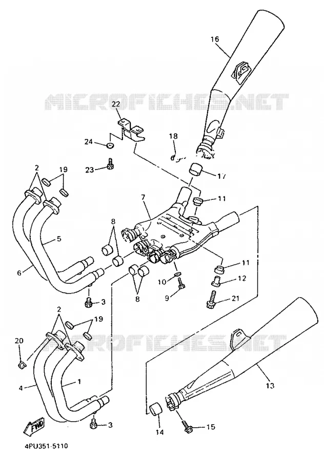 ECHAPPEMENT Yamaha MOTO 1200 1997 XJR  XJR1200