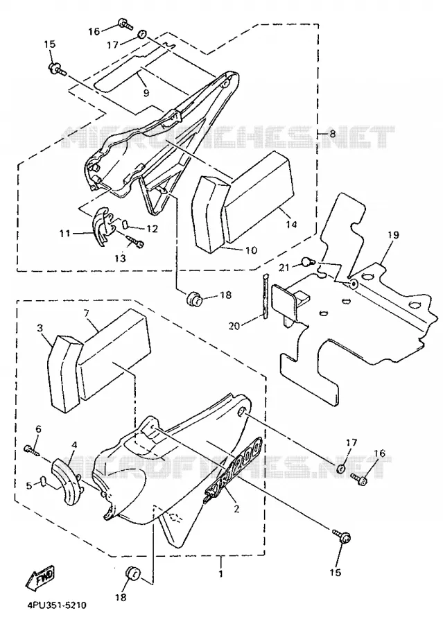 COUVERCLE LATERAL Yamaha MOTO 1200 1997 XJR  XJR1200
