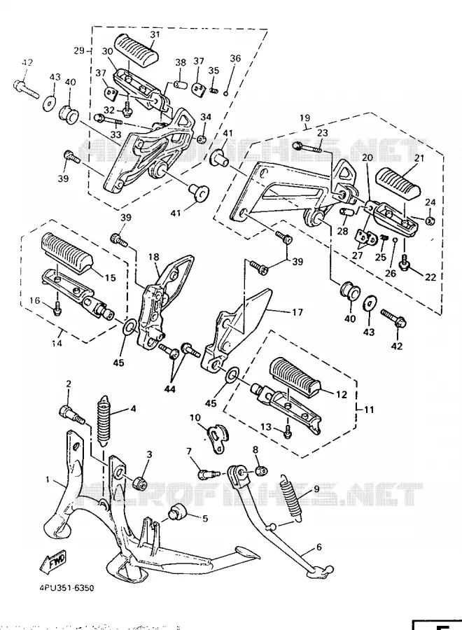 SUPPORT / REPOSE PIEDS Yamaha MOTO 1200 1997 XJR  XJR1200SP