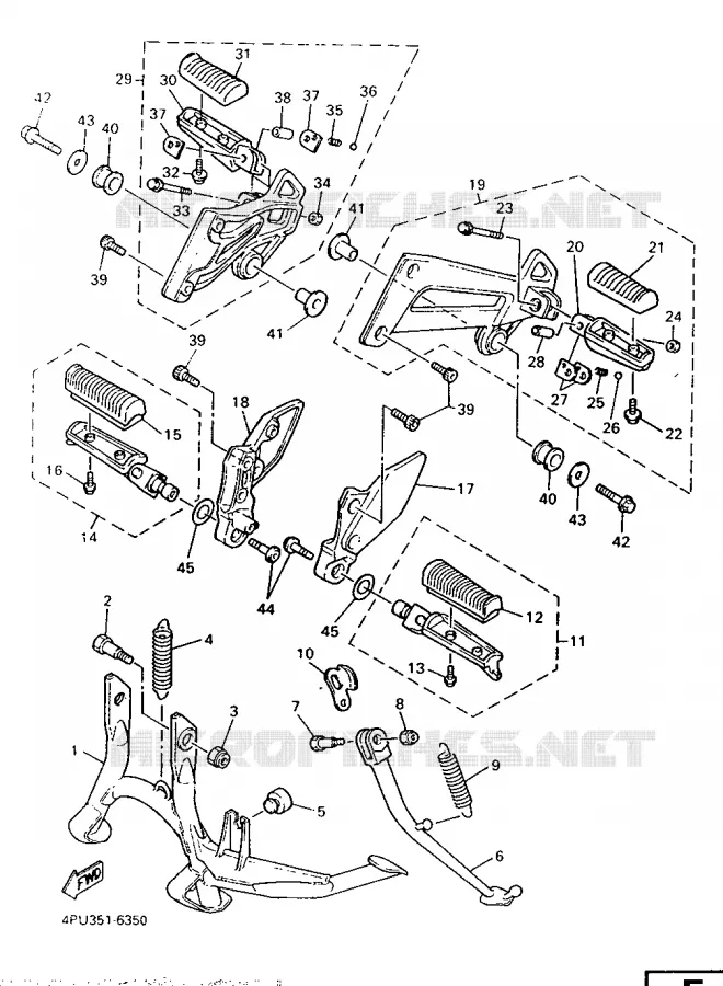SUPPORT / REPOSE PIEDS Yamaha MOTO 1200 1997 XJR  XJR1200SP