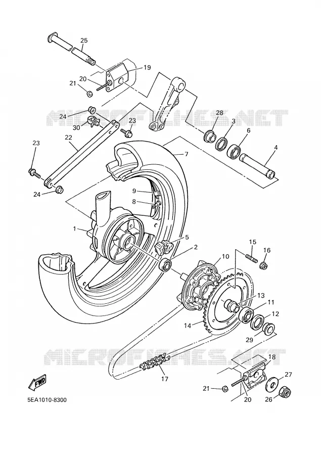 ROUE ARRIERE Yamaha MOTO 1300 2000 XJR  XJR1300