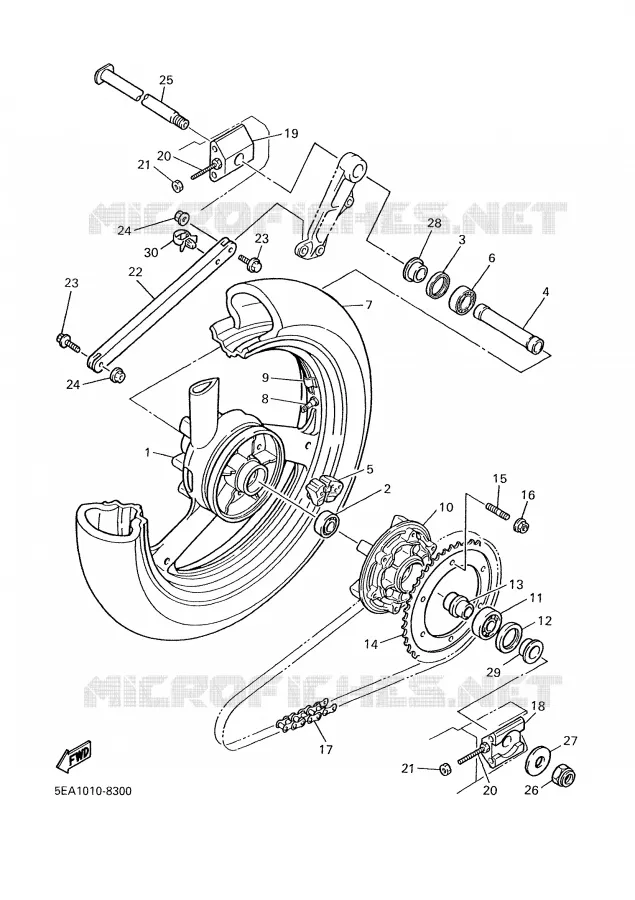 ROUE ARRIERE Yamaha MOTO 1300 2000 XJR  XJR1300