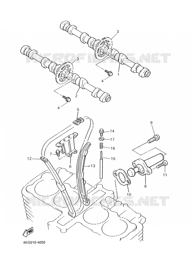 ARBRE A CAMES / CHAINE DE DISTRIBUTION Yamaha MOTO 1300 2001 XJR  XJR1300