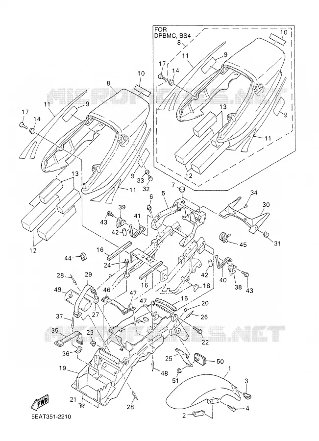 GARDE BOUE Yamaha MOTO 1300 2002 XJR  XJR1300