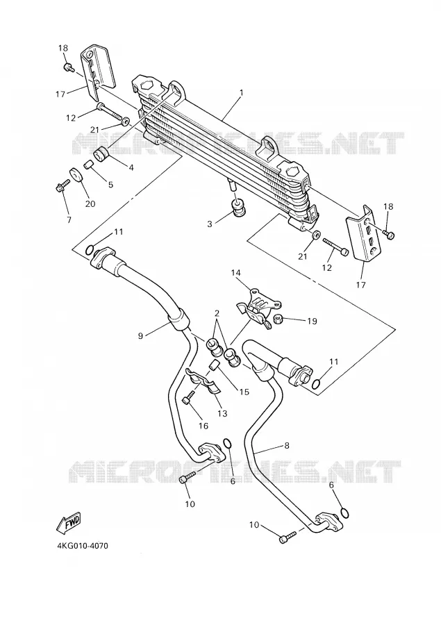 RADIATEUR D'HUILE / ECHANGEUR Yamaha MOTO 1300 2002 XJR  XJR1300