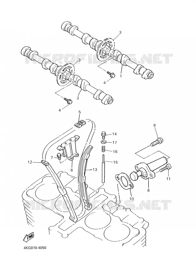 ARBRE A CAMES / CHAINE DE DISTRIBUTION Yamaha MOTO 1300 2003 XJR  XJR1300