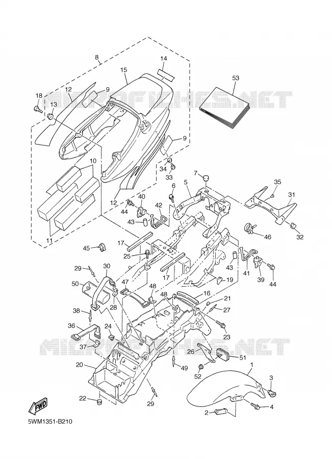 GARDE BOUE Yamaha MOTO 1300 2003 XJR  XJR1300