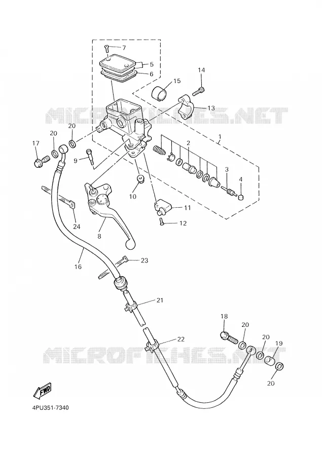 MAITRE CYLINDRE D'EMBRAYAGE Yamaha MOTO 1300 2003 XJR  XJR1300