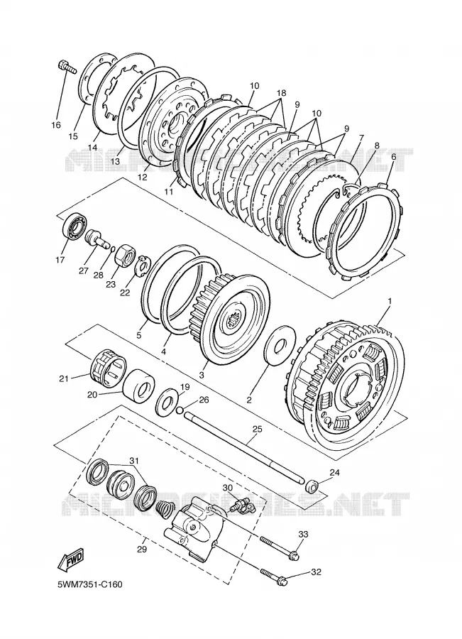 EMBRAYAGE DE DEMARREUR Yamaha MOTO 1300 2004 XJR  XJR1300