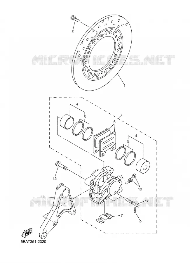 ETRIER / DISQUE DE FREIN ARRIERE Yamaha MOTO 1300 2005 XJR  XJR1300
